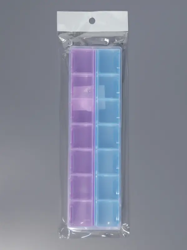 Органайзер для хранения мелочей, 14 ячеек, 21.5&times;6.5&times;2.3 см, МИКС