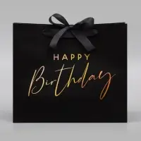 Пакет подарочный Happy birthday, ML, 27&times;23&times;11.5 см