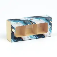 Коробка под 3 конфеты с ячейками «Акварель», 13.3 х 3.3 х 5.8 см