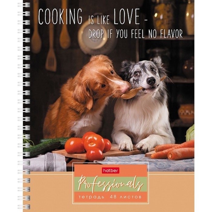 Тетрадь 48 листов в клетку на гребне Тетрадь 48 листов в клетку на гребне "Профессионалы", обложка мелованный картон, блок офсет 65г/м2, МИКС