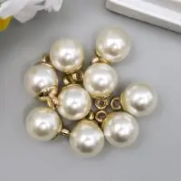 Декор для творчества пластик "Жемчужный шарик с петелькой" набор 10 шт 1,2х1,2х1,2 см