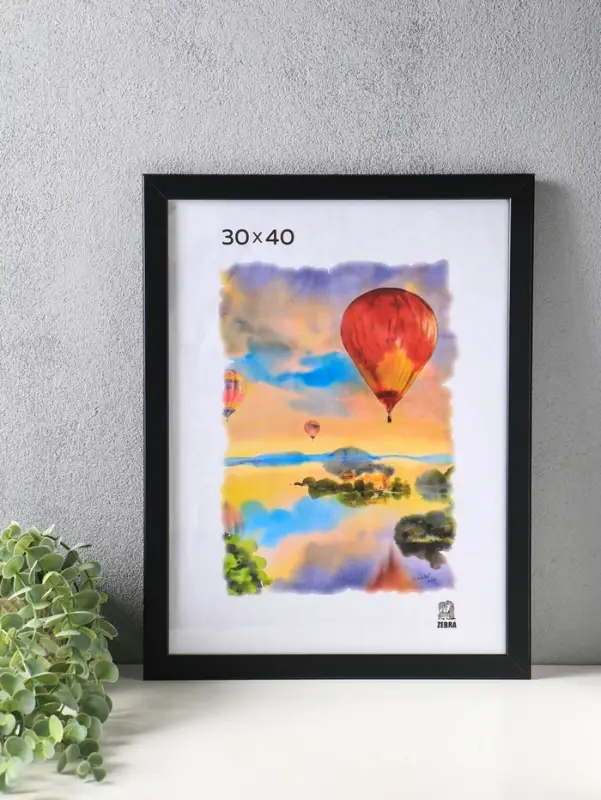 Фоторамка для фото 30&times;40 см, FIBO, мдф, (пластиковый экран), чёрный