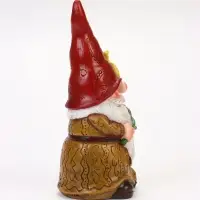 Садовая фигура из полистоуна &laquo;Гном с цветком&raquo;, 13&times;14&times;30 см, Greengo