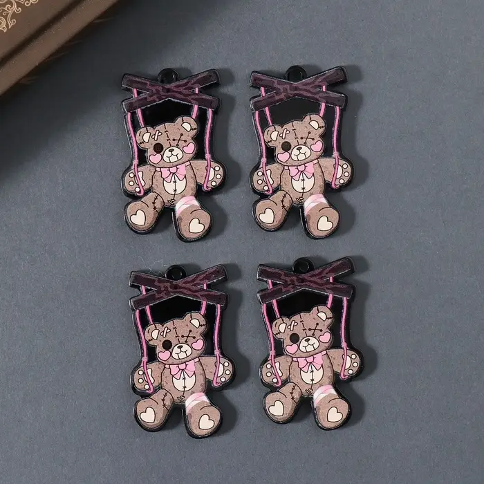 Декор для творчества акрил двусторонний Декор для творчества акрил двусторонний "Зомби-мишка" 4,3х2,9х0,2 см