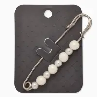 Булавка &laquo;Жемчужная дорожка&raquo;, 8 см (&plusmn; 0.5 см), белая в серебре