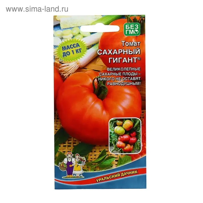 Семена Томат Семена Томат "Сахарный Гигант" крупноплодный до 600 г, розово-красный, 20 шт