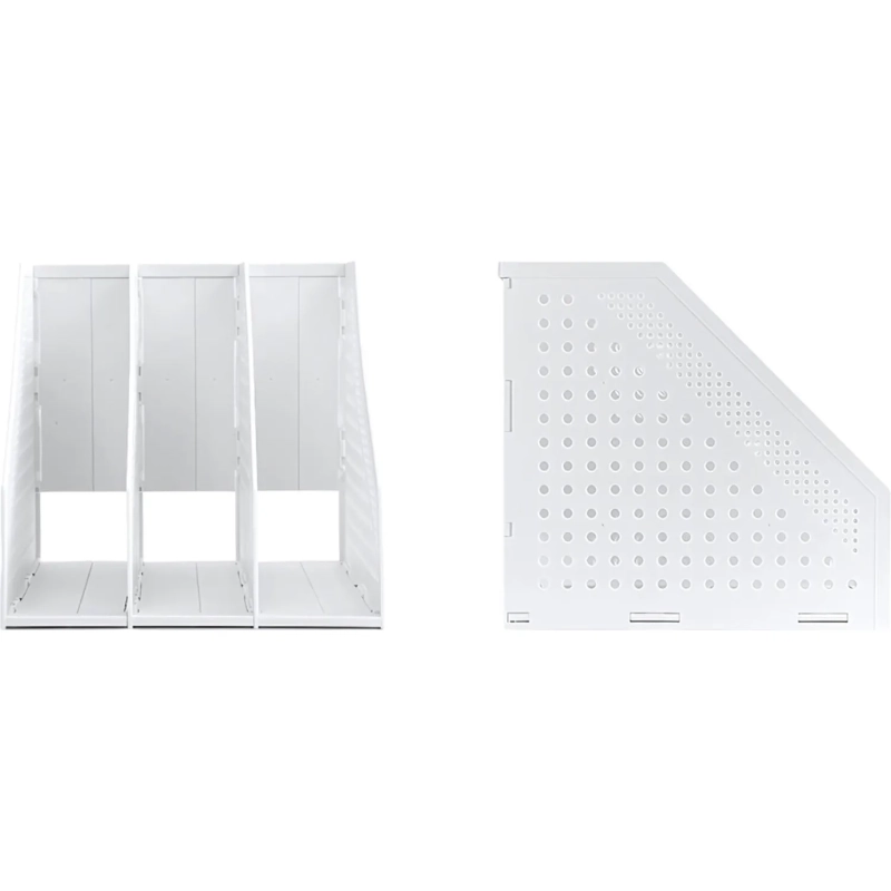 Лоток вертикальный Deli 78995Grey складной 3 отделения серый