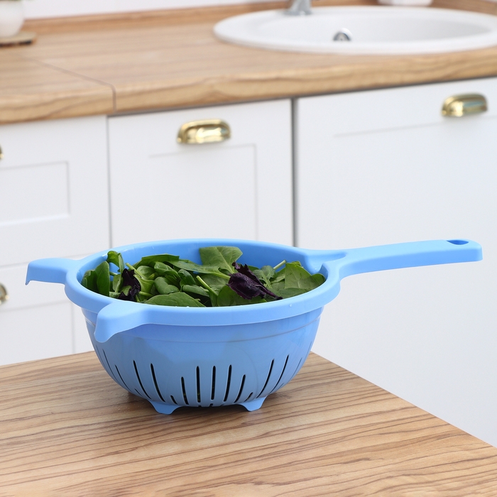 Дуршлаг кухонный, 1,6 л, d=19 см, цвет МИКС Дуршлаг кухонный, 1,6 л, d=19 см, цвет МИКС