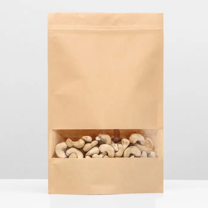 Пакет Zip - lock Крафт с прямоугольным окном 18×26 см Пакет Zip - lock Крафт с прямоугольным окном 18×26 см