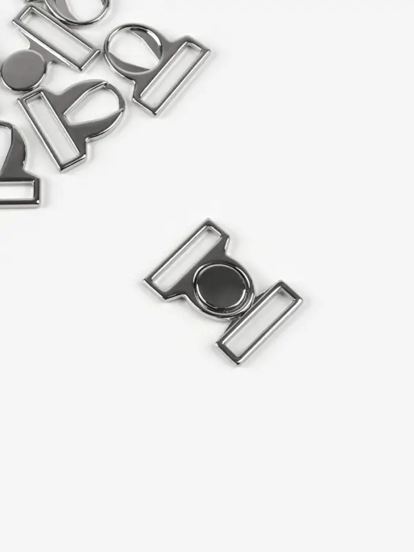 Застёжка для купальника, металлическая, 17 мм, 5 шт., цвет серебряный