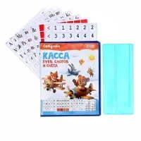 Касса букв, слогов и счета Calligrata, c цветным рисунком (оборотная), А5, ПВХ, МИКС
