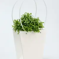 Сумка для цветов белая влагостойкая, 17&times;17 - 11.5&times;11.5 - 20 см