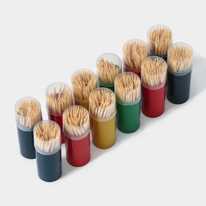 Зубочистки Доляна, 60 шт, цвет МИКС Зубочистки Доляна, 60 шт, цвет МИКС