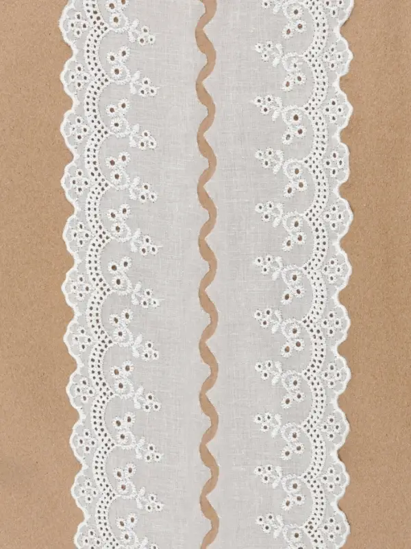Кружево шитьё, 70 мм, 13.7&plusmn;1 м, белое
