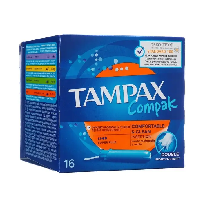 Тампоны &laquo;Tampax&raquo; Compak Super Plus Duo, с аппликатором, 16 шт