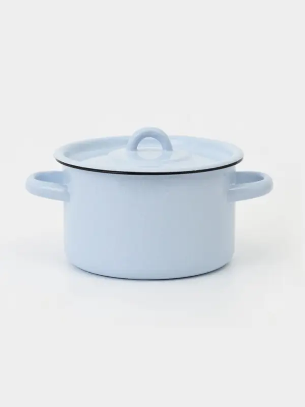 Кастрюля эмалированная, 1.5 л, d=15 см, цилиндрическая, цвет МИКС