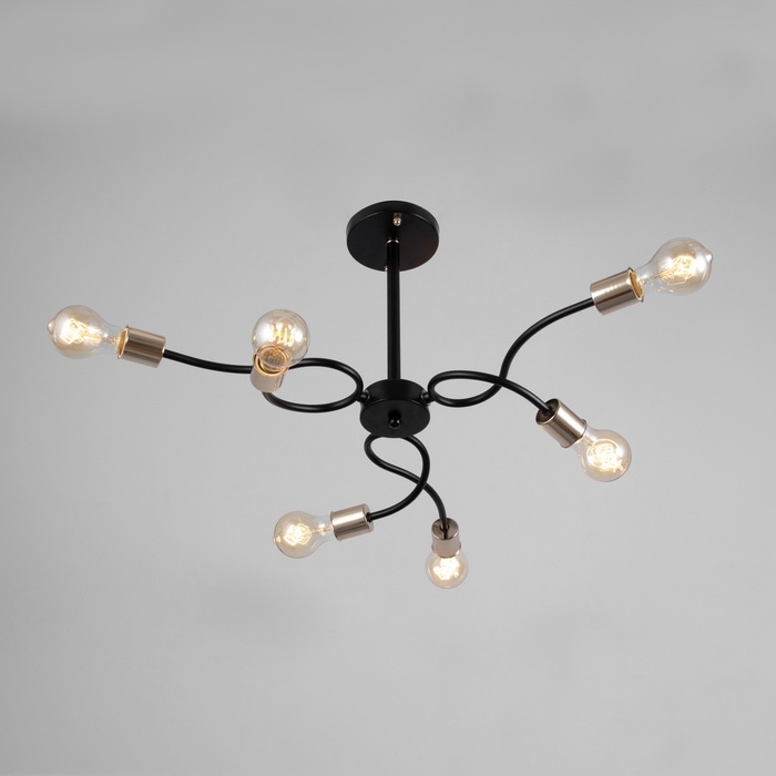 Люстра Люстра "Рипли" 6хЕ27 40Вт черно-золотой 55х55х40 см