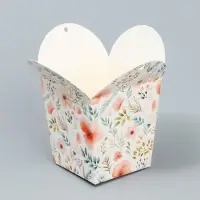 Коробка бонбоньерка, упаковка подарочная, &laquo;Акварельные цветы&raquo;, 7.5 х 8 х 7.5 см