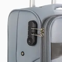 Чемодан на колёсах TEXTURA, кодовый замок, текстильный, с увеличением, 36&times;25&times;58 см, 20", серый