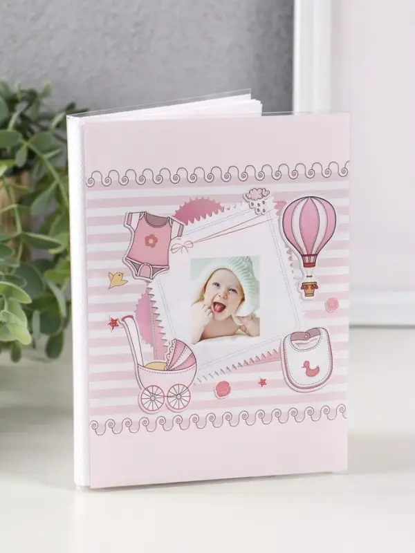 Фотоальбом 36 фото 10X15см, "Ребёнок", розовый, ПП карм.,мягкая обложка