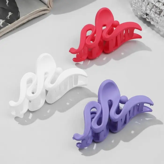 Крабик для волос «Матовый», волна наклон, 7.5 см, МИКС Крабик для волос «Матовый», волна наклон, 7.5 см, МИКС