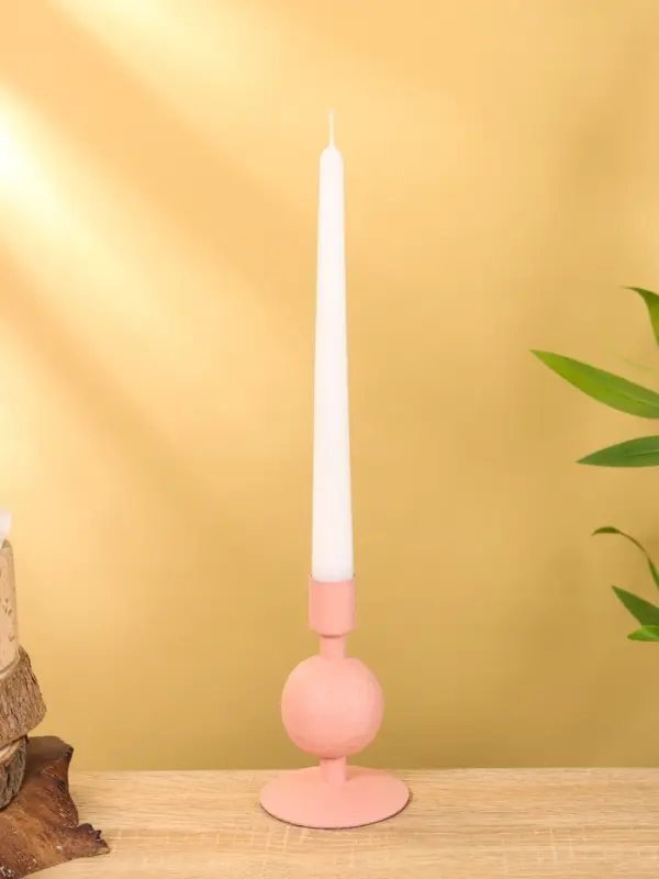 Подсвечник на 1 свечу "Пудровый" с 1 сферой 7,5х7,5х11,5 см