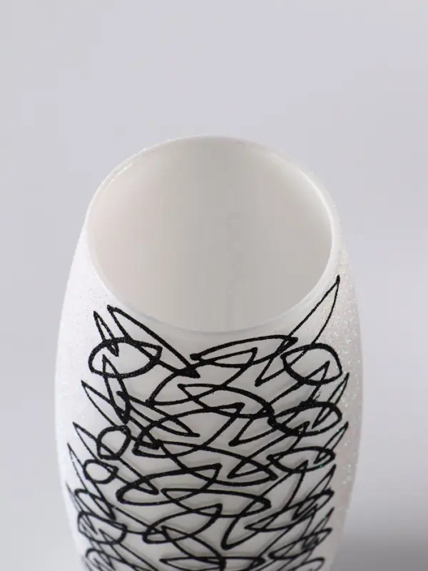 Ваза &laquo;Сфера&raquo;, листочки, h=26 см, стекло, белая