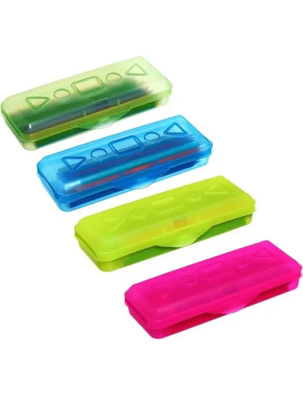 Карандаши Calligrata, цветные, 24 цвета, эконом, шестигранные, пластиковые, пенал-футляр и 3 чернографитных карандаша с ластиком в ПОДАРОК, МИКС