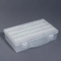 Органайзер для хранения мелочей, 64 баночки, 13&times;22&times;5 см, с наклейками, прозрачный