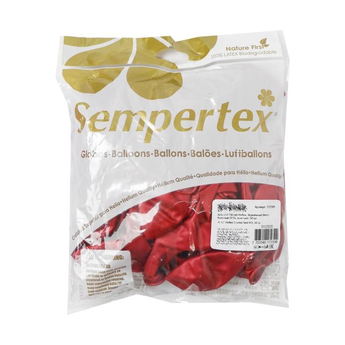 Шар латексный 12 Шар латексный 12" Reflex, хром, набор 50 шт., цвет красный