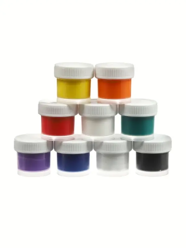 Краска по ткани акриловые, набор 9 цветов * 15 мл, с блёстками + классические