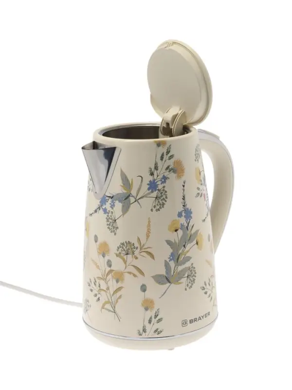 Чайник BRAYER 1083BR-YE, электрический, 2200Вт, 1.7л, нерж.сталь. автоотключение