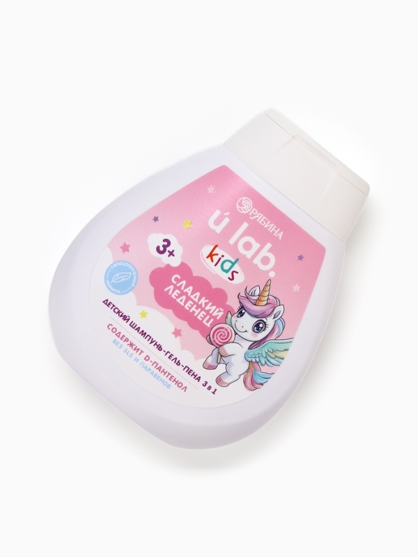 Детский шампунь-гель-пена 3в1   Детский шампунь-гель-пена 3в1  "Единороги", 250 мл, аромат сладкий леденец