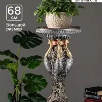 Фигура - подставка для мелочей &laquo;Столик. Павлины&raquo;, гипс, бронза-золото, 68&times;35&times;35 см
