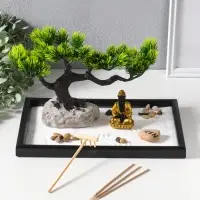 Сад Дзен "Будда у раскидистого дерева" песок+камни+аромапалочки 29,7х19,8х18 см