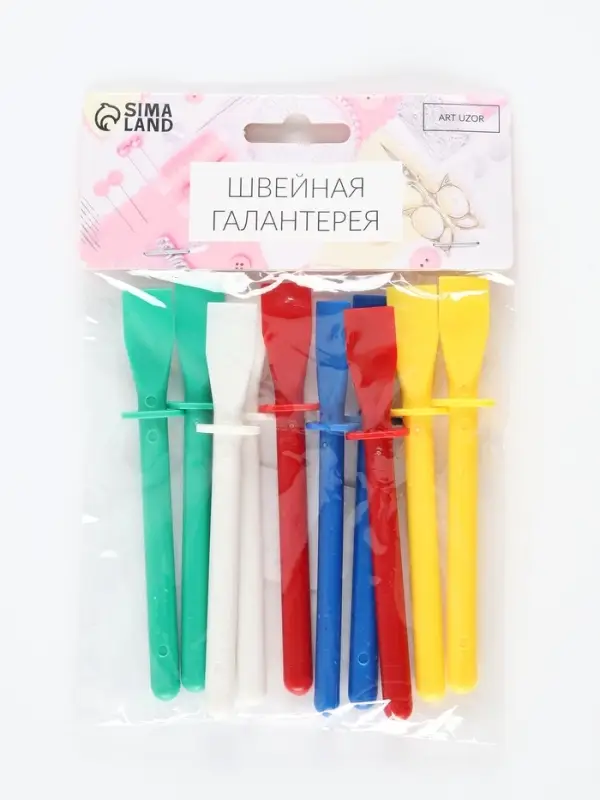 Лопаточки для нанесения клея на кожу, пластиковые, 11.5&times;1.15 см, 10 шт., МИКС