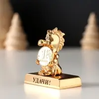 Сувенир Лошадка с монеткой на подставке и с пожеланием "Удачи", 4*2,3*5см.