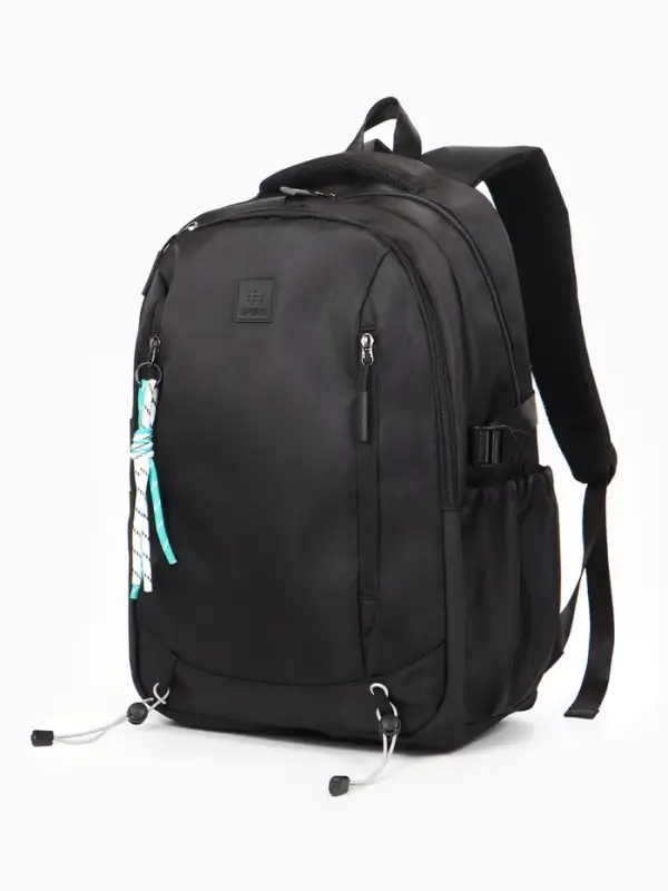 Рюкзак школьный, 2 отделения, 5 карманов, 33&times;17&times;47 см, чёрный