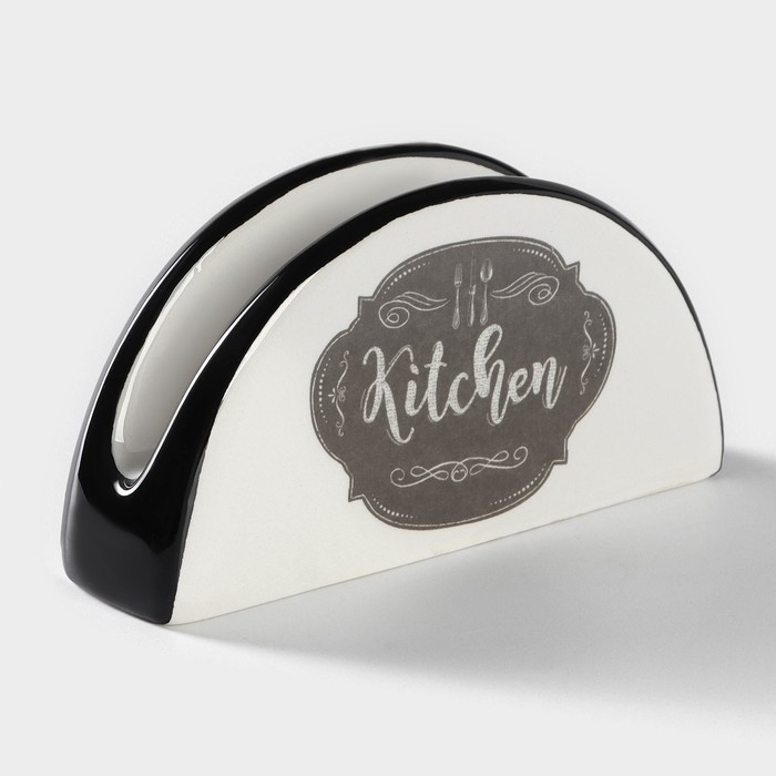 Салфетница Доляна «Гурман», 13,3×3,7×7,1 см, цвет белый Салфетница Доляна «Гурман», 13,3×3,7×7,1 см, цвет белый