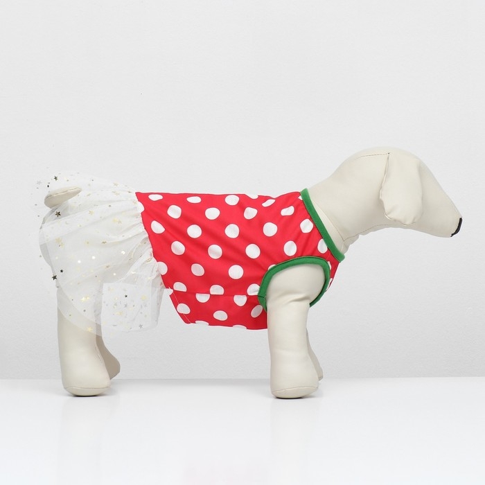 Костюм для животных Костюм для животных "Фея", размер S (ДС 27, ОГ 38, ОШ 25 см), красно-белый
