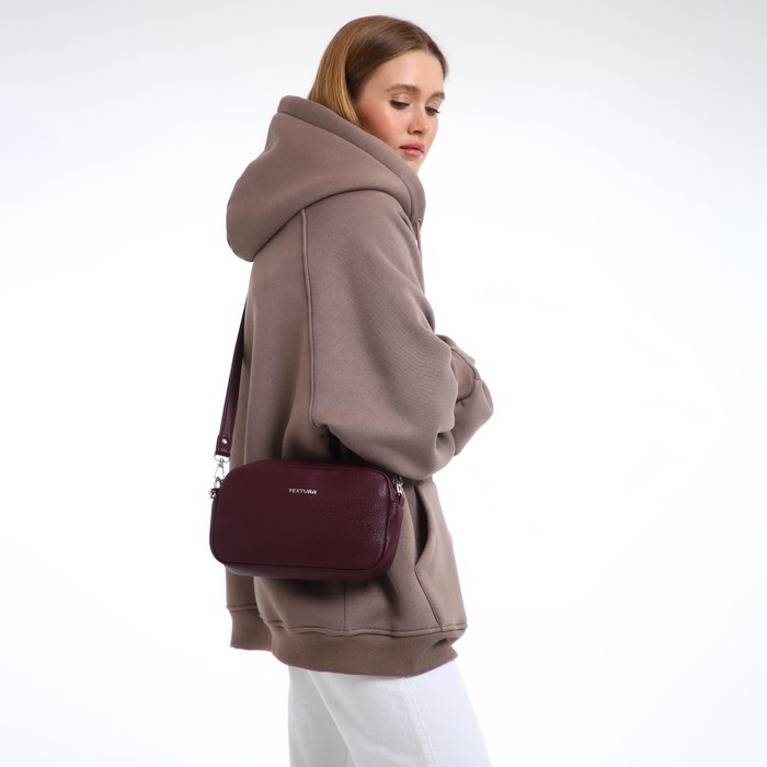 Сумка женская через плечо TEXTURA, маленький размер, цвет бордовый Сумка женская через плечо TEXTURA, маленький размер, цвет бордовый
