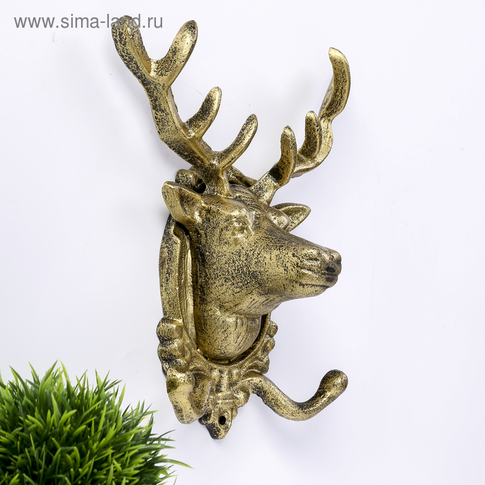 Крючки декоративные металл Крючки декоративные металл "Золотой олень" 22,5х18,5х9,5 см