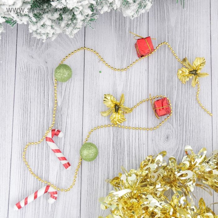 Бусы на ёлку 90 см Бусы на ёлку 90 см "Шарики, подарки, карамель"