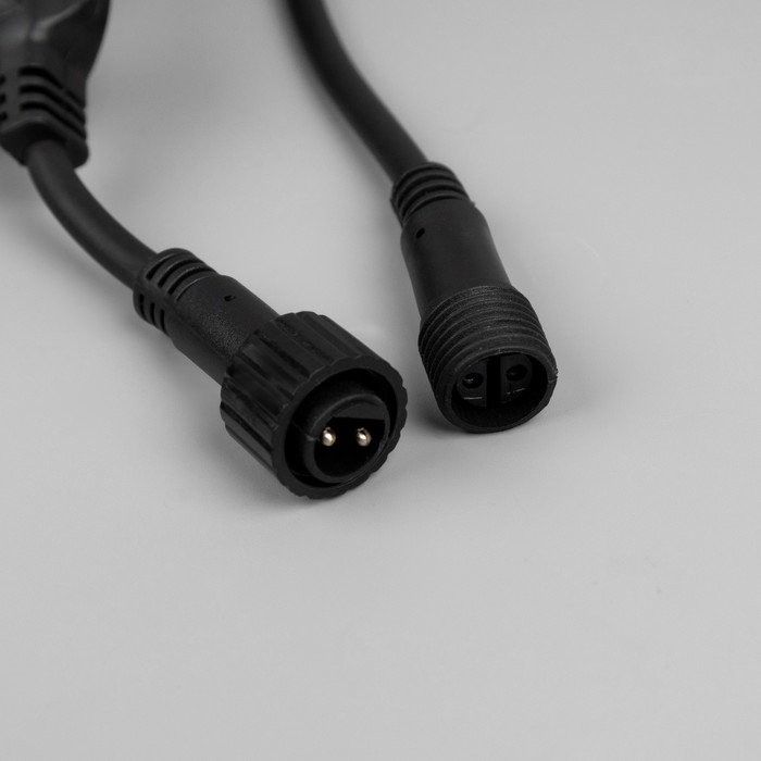 Гирлянда «Клип-лайт» 3 нити по 10 м, IP44, УМС, тёмная нить, 198 LED, свечение тёплое белое, 8 режимов, 24 В Гирлянда «Клип-лайт» 3 нити по 10 м, IP44, УМС, тёмная нить, 198 LED, свечение тёплое белое, 8 режимов, 24 В