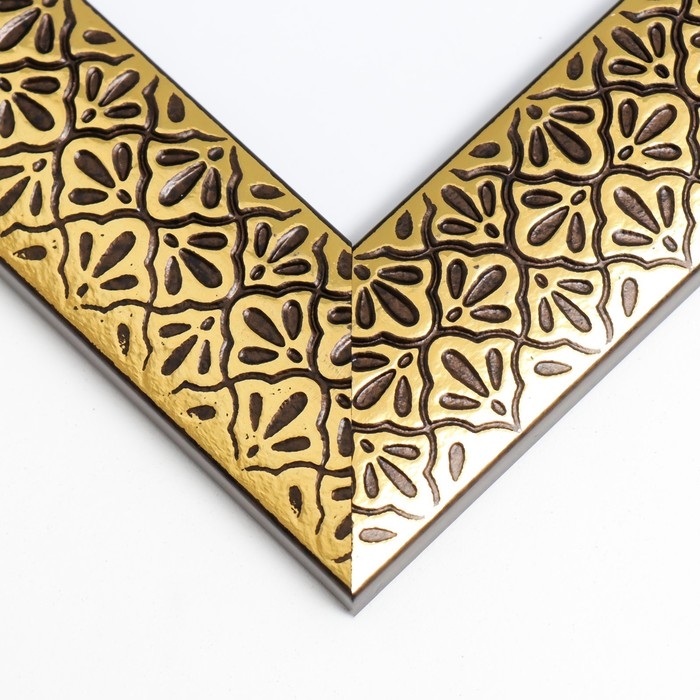 Фоторамка пластик 20х25 см Фоторамка пластик 20х25 см "Золотые лепестки ромашки" чёрная 29,5х24,5 см