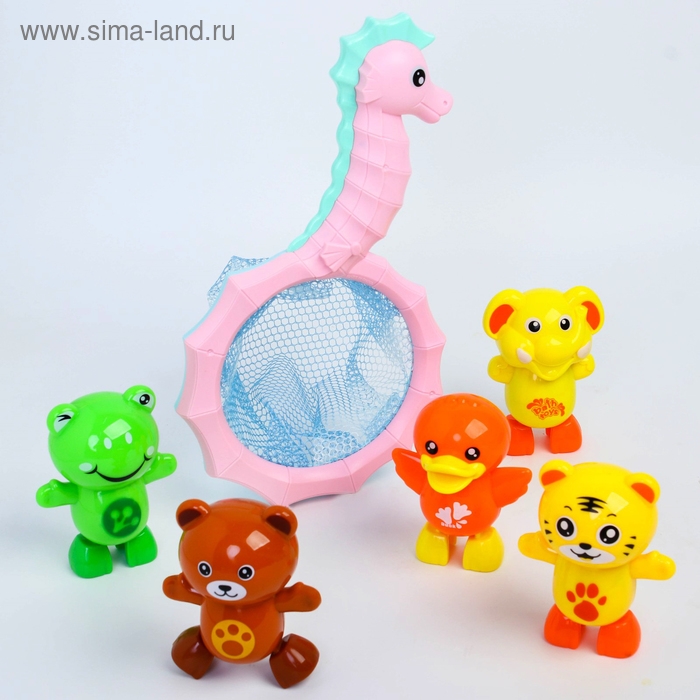 Набор для купания «Плаваем вместе», 5 игрушек и сачок Набор для купания «Плаваем вместе», 5 игрушек и сачок