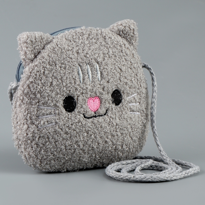 Мягкая сумка «Кошечка». цвет серый