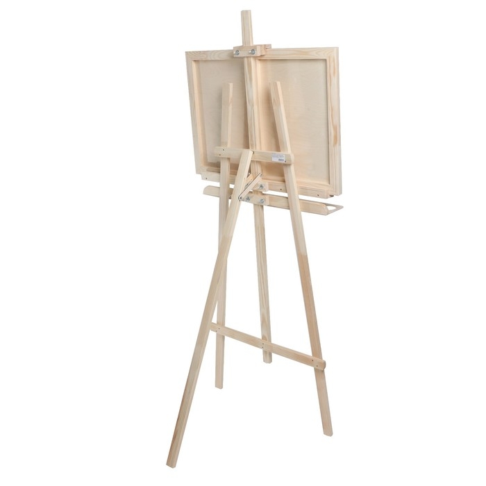 Мольберт тип «Лира» 175 х 62 см, планшет 70 х 50 мм, полка 66 х 12 см, с бегунком, неокрашенное дерево, Calligrata Мольберт тип «Лира» 175 х 62 см, планшет 70 х 50 мм, полка 66 х 12 см, с бегунком, неокрашенное дерево, Calligrata