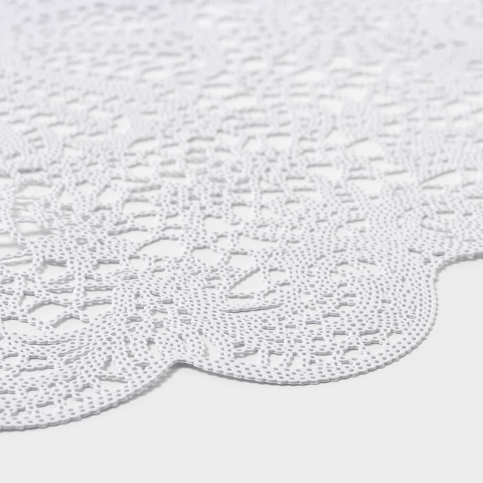 Салфетки сервировочные на стол Доляна «Лидия», d=38 см, 4 шт, цвет белый