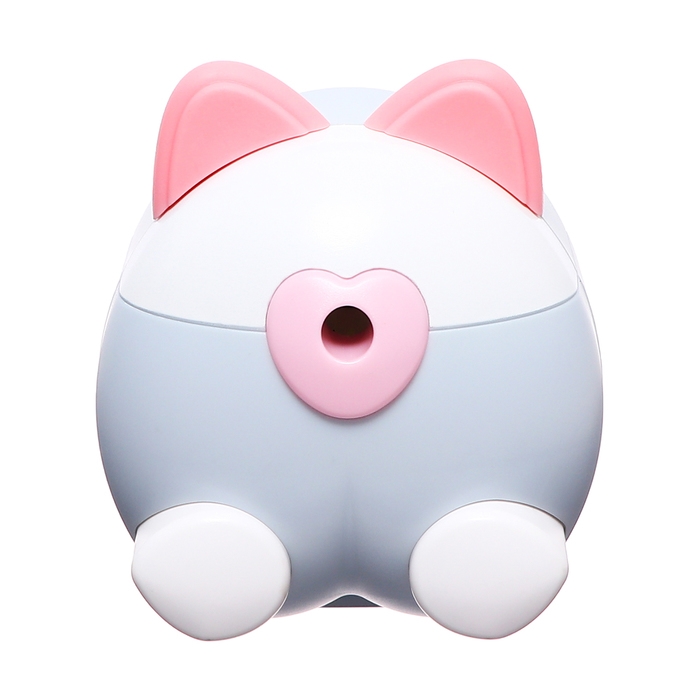 Точилка механическая с контейнером, Ушки серый/белый